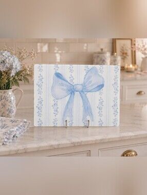 Blue Rose & Bow Cutting Board/Serving Tray Vanity Tray Love Shack Fancy Inspired